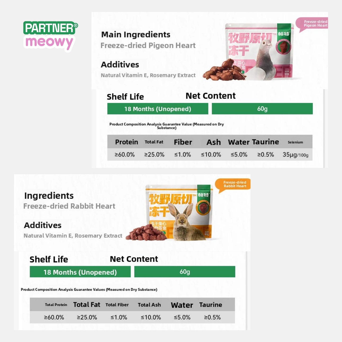 Pure Raw-Cut Freeze-Dried Snack 30-90g